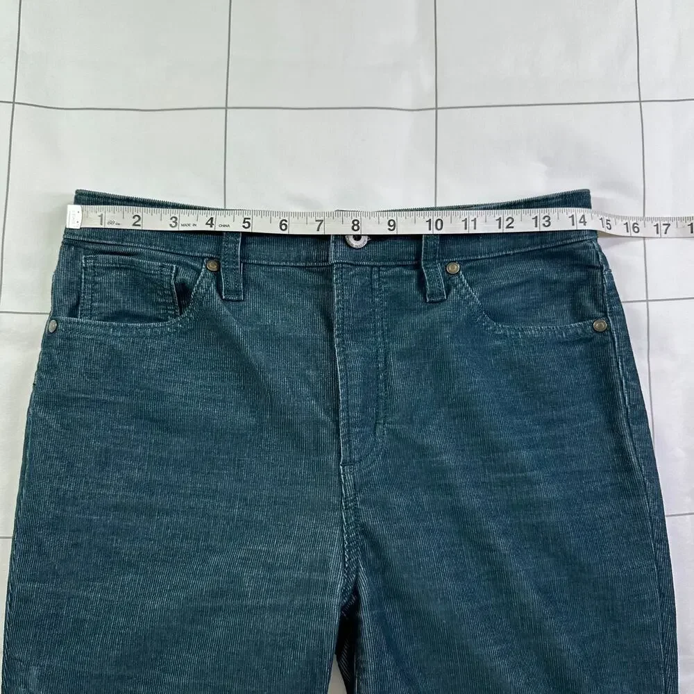 Carve Designs Skyler Pants Womens 6 Green Teal Skinny Corduroy Organic Cotton - Picture 8 of 13